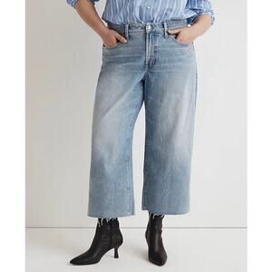 madewell perfect vintage wide-leg crop jean altoona blue wash women 32